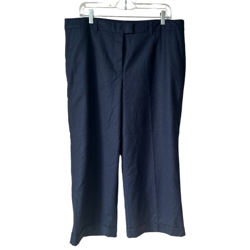 Talbots Size 16 Wool Lined Cuffed Trousers Cropped